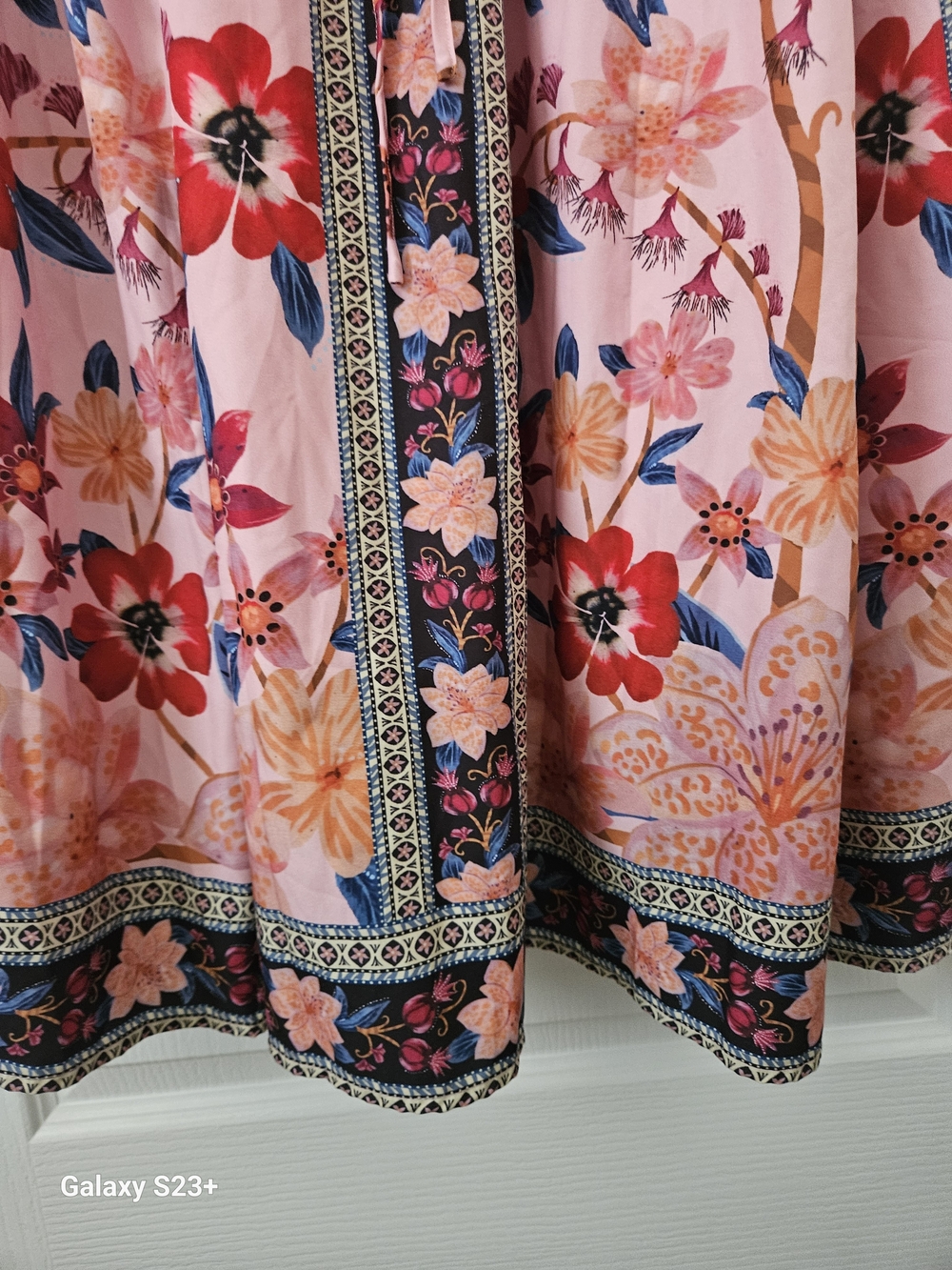 BloomChic Pink Floral V-Neck Drawstring Dress - Picture 6 of 6